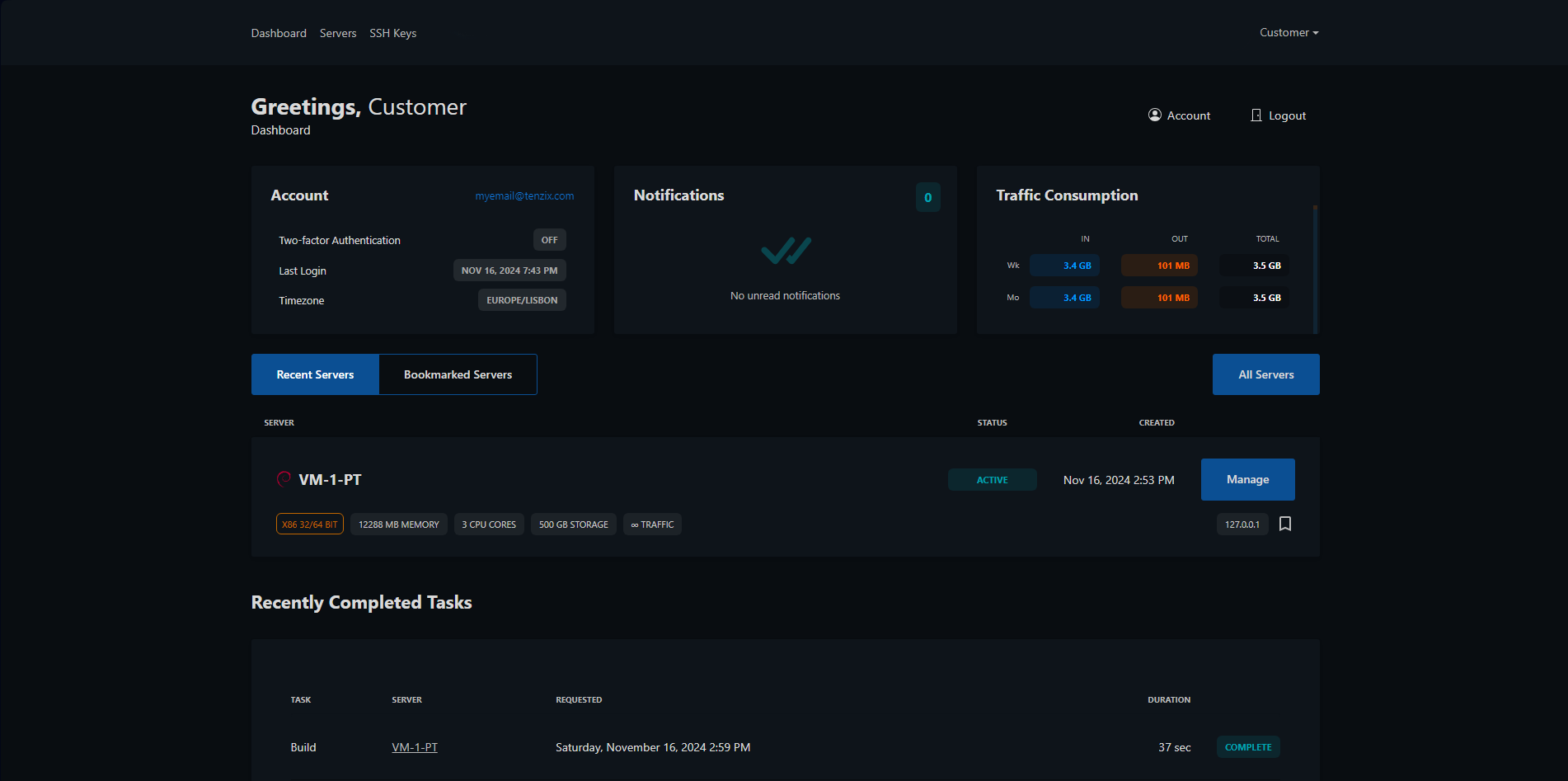 VirtFusion Panel screenshot